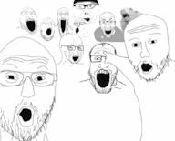 arm crying glasses multiple_soyjaks open_mouth pointing reddit sheep soyjak soyjak_trio stubble variant:el_perro_rabioso variant:gapejak variant:markiplier_soyjak variant:markiplier_soyjak2 variant:soyak variant:tony_soprano_soyjak variant:two_pointing_soyjaks // 1112x897 // 86.0KB