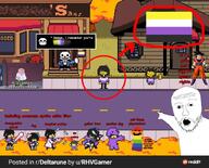 deltarune kris_(deltarune) non-binary reddit sans skeleton tranny troonslop undertale variant:two_pointing_soyjaks video_game videogame // 1440x1166 // 223.7KB