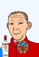 1864 alcohol altai_krai bottle closed_mouth clothes ear flag flag:altai_krai hair krai neutral plant russia smirnoff soyjak text track_suit transparent transparent_background variant:kuzjak vodka wheat white_skin // 810x1192 // 213.2KB