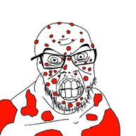 acne angry clenched_teeth glasses soyjak stubble variant:feraljak // 1024x1024 // 92.5KB