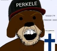 angry bear brown_skin country finland flag mustache open_mouth soyjak spurdo_sparde stubble variant:feraljak // 762x692 // 366.6KB