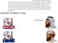 1916 2soyjaks arab australia bloodshot_eyes chad clothes country crying flag flag:australia flag:united_kingdom glasses hair hanging hat iraq iraqi kurd mustache open_mouth ottoman purple_hair rope soyjak stubble suicide text tongue tranny united_kingdom variant:bernd white_skin wikipedia // 2466x1836 // 1.5MB