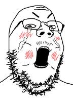 blush crying glasses mustache open_mouth soyjak stubble variant:gapejak // 600x800 // 31.8KB
