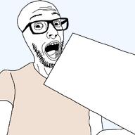 arm clothes glasses looking_at_you open_mouth remastered soyjak stubble template tongue transparent_background variant:esam2 // 1080x1078 // 54.2KB