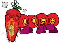bug caterpillar flower full_body glasses leg mario mustache nintendo plant shoe soyjak stubble subvariant:feralrage variant:feraljak video_game wiggler // 1515x1097 // 340.9KB