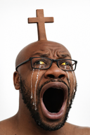 bald black_skin brainlet christian_cross christianity cross crying glasses meta:ai_generated meta:op_took_a_selfie_of_xerself nigger open_mouth photo realistic soyjak stubble variant:soyak white_background yellow_sclera // 1024x1536 // 1.9MB