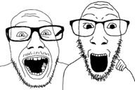 2soyjaks friendship glasses hugging open_mouth smile stubble template variant:dylanjak variant:punkjak // 2220x1480 // 83.7KB