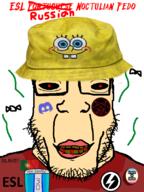 black_sclera blood blood_from_mouth brentonnumba1_(namefag) bucket_hat clothes discord_logo_facial_mark facial_mark hat noctulian_freakybob(mass_shooter) open_mouth order_of_nine_angles portugal portuslave_(user) red_eyes russia series:esl_pedo_league soyjak stink_lines stinky stubble subvariant:chudplier vatnigger white_skin // 600x800 // 317.1KB