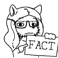 animal animal_ear anthro fact fact_sign glasses glegle hair holding_sign point pointing pointing_finger stubble variant:gleglejak variant:unknown white_background // 732x729 // 80.9KB