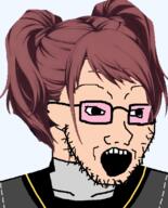 anime clothes female glasses hair kujikawa_rise open_mouth persona persona_4 shin_megami_tensei stubble variant:soyak // 644x800 // 320.9KB