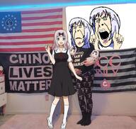 anime baby blue_eyes blue_hair chika_fujiwara chino_kafuu gochiusa kaguya_sama_love_is_war kris_kane painted_nails soyjak variant:cobson // 1024x968 // 905.6KB