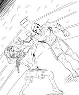artist:sleep_chvd black_and_white boxing drawing muscles rope skinny slopjak variant:chudjak // 1200x1450 // 345.1KB