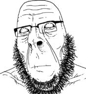 beard bloodshot_eyes bone closed_mouth glasses no_pupils sad variant:cobson white_eyes withered wrinkles // 775x849 // 92.8KB