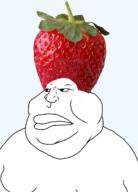 closed_mouth fat food fruit gynaecomastia meximutt obese series:muttverse strawberry transparent_background variant:meximutt // 888x1234 // 402.9KB