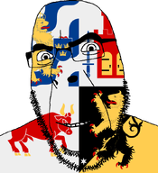 angry animal bull castle country county cow crown flag flag:västra_götaland_county glasses hair lion looking_to_the_left shield smile soyjak star_(symbol) stubble sweden sword teeth thick_eyebrows tongue transparent_background variant:cobson västra_götaland_county // 775x849 // 160.2KB