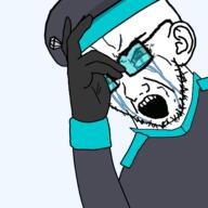 arm bloodshot_eyes cap clothes crying diamond ear gempass glasses hand hat looking_to_the_left namefags open_mouth parental_advisory stubble tinted_glasses user=uid_138 variant:cryboy_soyjak // 1500x1500 // 479.7KB