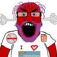 2000s angry beard internet modern_art neocities old open_mouth programming purple_hair subvariant:science_lover tranny variant:markiplier_soyjak // 800x789 // 168.4KB