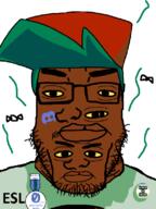 artist:bulgarian badge black_skin blue_hair boyfriend_(friday_night_funkin') cap closed_mouth clothes face fnf_pedo friday_night_funkin' glasses hair hat lips map_(pedophile) merge messed_up meta:tagme neutral neutralplier_award pedophile series:esl_pedo_league slopjak soyjak stinky stubble stupid.png_poster subvariant:chudjak_front subvariant:chudplier sweating text variant:chudjak variant:markiplier_soyjak weird yellow_sclera // 600x800 // 16.3KB