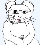 blood crying ear glasses holding_object jar missing_teeth mouse soyjak_teeth stubble tear variant:catjak_(alternate) wiskers // 597x680 // 29.9KB