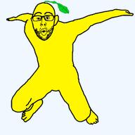 UFCjak bald black_eyes black_glasses black_sclera crazy ear eyebrows falling fight fighter food fruit glasses jump jumping lemon mouth mouth_open stubble subvariant:nojak_fall template transparent_background ufc variant:nojak wrestling yellow_skin youtube youtube_thumbnail // 2048x2048 // 71.7KB