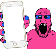 apple_(company) arm beard blue_glasses doll_(user) eyebrows eyebrows_up glasses iphone open_mouth phone pink_skin subvariant:phoneplier subvariant:phoneplier_vertical teeth template variant:markiplier_soyjak // 2160x1884 // 753.1KB
