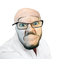 beard collared_shirt edit eyebrows glasses green_eyes irl jacksepticeye lips mustache realistic stubble teeth transparent_background variant:feraljak // 2756x2756 // 3.9MB