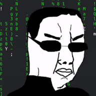 angry animated character closed_mouth clothes glasses hair matrix soyjak variant:chudjak // 600x408 // 1.6MB