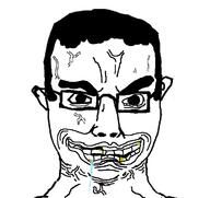 drool ear evil glasses hair rape soyjak subvariant:chudjak_front variant:chudjak vein // 722x680 // 59.2KB