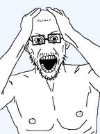 bald glasses joker joker_(dc) nipple no_nose shirtless soy soylent tattoo variant:jared_leto // 380x507 // 13.1KB