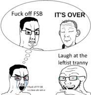 3soyjaks angry arm bloodshot_eyes closed_eyes closed_mouth clothes crying ear fsb glasses hair hand its_over laughing open_mouth pointing russo_ukrainian_war soyjak stubble text thought_bubble ukraine variant:kuzjak // 1887x1957 // 336.3KB