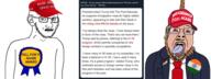 2soyjaks award baseball_cap cap clothes donald_trump fell_for_it_again_award flag:india glasses hanging hat india indian maga maga_hat make_america_great_again news pajeet soyjak stubble subvariant:soyak_(concerned) text variant:bernd variant:soyak // 1936x723 // 847.8KB