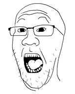 glasses open_mouth soyjak stubble variant:unknown // 399x500 // 7.7KB