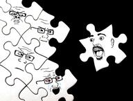 5soyjaks angry bloodshot_eyes concerned crying ear frown glasses jigsaw_puzzle mustache open_mouth soyjak variant:a24_slowburn_soyjak variant:beastjak2 variant:markiplier_soyjak variant:soyak // 591x450 // 110.5KB