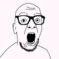 King_Ramses ear glasses open_mouth soyjak stubble template variant:unknown // 400x400 // 3.1KB