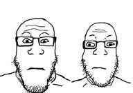 glasses soyjak stubble subvariant:markipliers_brother twins variant:markiplier_soyjak // 1134x800 // 22.7KB