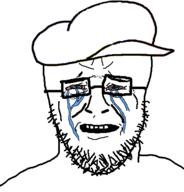 bloodshot_eyes clothes crying glasses hat sad soyjak stubble variant:unknown // 452x472 // 22.1KB