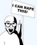 Theta_(artist) pointing rape sign variant:abortion_lover // 794x960 // 57.9KB
