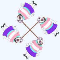 4soyjaks animated arm balding flag full_body glasses hanging leg loop nazism noose open_mouth soyjak stubble swastika tongue tranny variant:bernd // 1200x1200 // 231.0KB