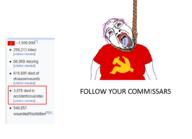 anhero arm bolsheviks clothes communism glasses hanging oink open_mouth purple_hair red_army rope russian_civil_war soyjak stubble suicide text variant:bernd // 1000x722 // 161.6KB