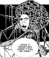 animal anime bug dust gem glasses houseki_no_kuni manga monster nightmare_fuel open_mouth soyjak speech_bubble spider stubble text trypophobia variant:cobson // 486x566 // 250.3KB