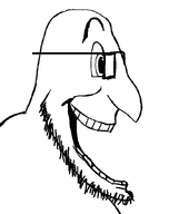 beard big_nose eyebrows glasses happy joy looking_to_the_right open_mouth series:sidejaks side_profile smile stubble subvariant:xooldude_side teeth transparent_background underbite variant:xooldude // 523x659 // 23.4KB