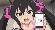 a_(4chan) angry anime bracelet clothes glasses hair hair_ornament holding_object holding_phone idolmaster matoba_risa nail_polish necklace open_mouth phone shoulder stubble subvariant:phoneplier subvariant:phoneplier_vertical twintails u149 variant:markiplier_soyjak yellow_eyes // 1148x644 // 1021.5KB