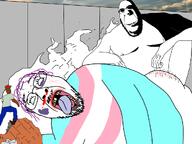 ack ass attack_on_titan back beaten biting_lip blood bloody_nose blue_hair boyfriend_(friday_night_funkin') brown_skin bruise clothes fnf fnf_pedo giant glasses green_shirt hair hat lipstick looking_up map_(pedophile) missing_teeth nipple no_pupils open_mouth pedophile purple_hair rape rubble shadow sky smile squatting steam stubble subvariant:chudplier subvariant:hornyson teeth tranny transgender_flag troon variant:bernd variant:cobson variant:markiplier_soyjak wall white_skin // 1057x790 // 290.2KB