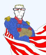 aryan beard bird buff cape eagle euromutt flag:united_states glasses glove hair homelander laser_eyes soyjak strong stubble subvariant:euroaryan subvariant:euromutt superhero the_boys united_states variant:markiplier_soyjak übermensch // 1706x2048 // 388.2KB