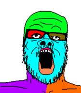 glasses mustache open_mouth soyjak stubble trend:colorjak variant:a24_slowburn_soyjak // 454x520 // 9.1KB