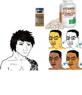 4soyjaks asian aziz_zhavershian brown_skin buff closed_mouth drugs glasses hair steroids syringe tattoo tren variant:chudjak white_skin wojak yellow_skin zyzz // 2637x3060 // 404.6KB