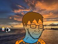 beach brown_hair calm dan happy meta:tagme nate shark soybooru soyjak soyjak_party sunset variant:soyak water yellow_hair // 988x740 // 752.4KB