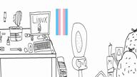 animated bloodshot_eyes crying diaper flag:transgender_pride_flag glasses hair hanging music music_parody open_mouth purple_hair soyjak stubble suicide tongue tranny variant:bernd video yellow_teeth // 1280x720, 30s // 2.2MB