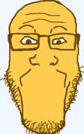 emoticon glasses neutral no_mouth series:soymoji soyjak stubble subvariant:neutralplier variant:markiplier_soyjak yellow yellow_skin // 406x645 // 10.5KB