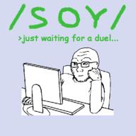 arm bored computer duel glasses greentext hand rolling_eyes screen soyjak soyjak_party stubble text variant:soyak // 500x500 // 10.4KB